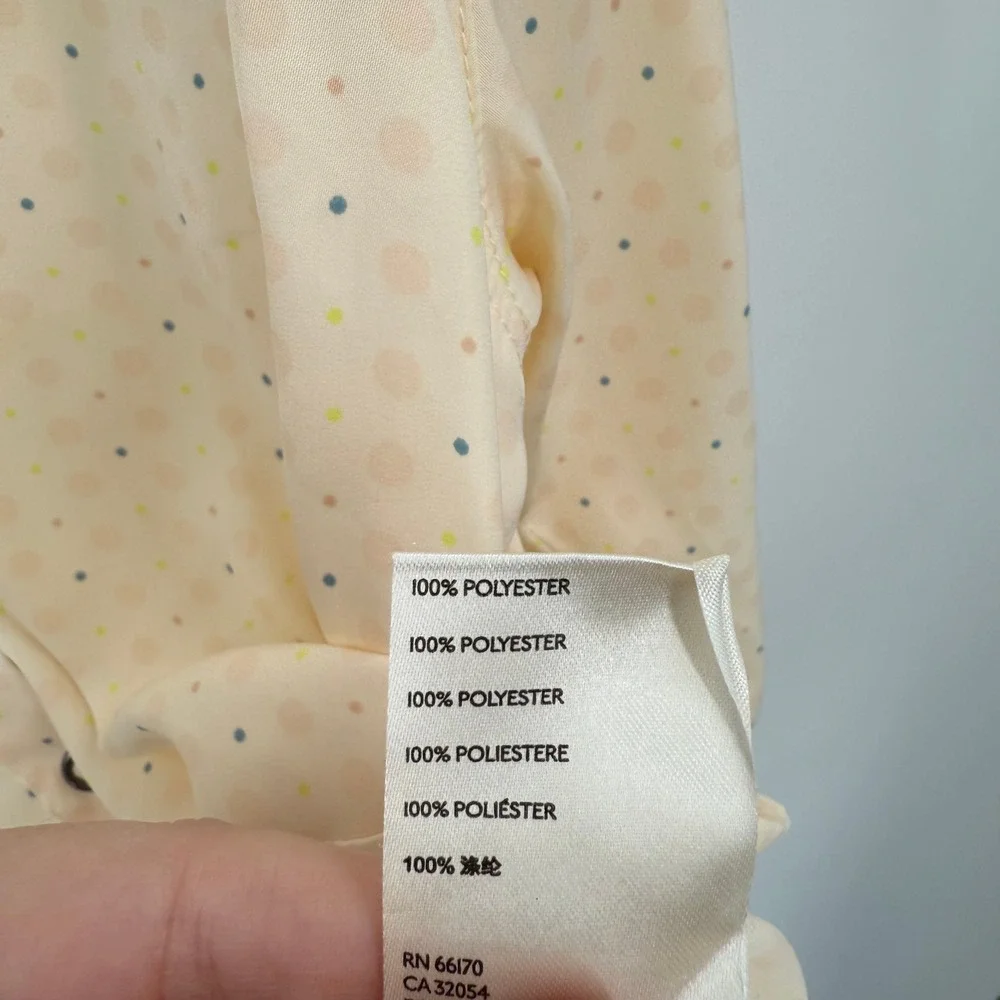 We The‎ Free Polka Dot Snap Button Shirt Women's Medium Peach Polyester - Picture 4 of 8